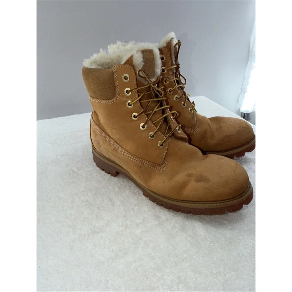Timberland 6-Inch Premium Waterproof Fleece Boots EU 44UK 9 US 10M Sherpa Lining